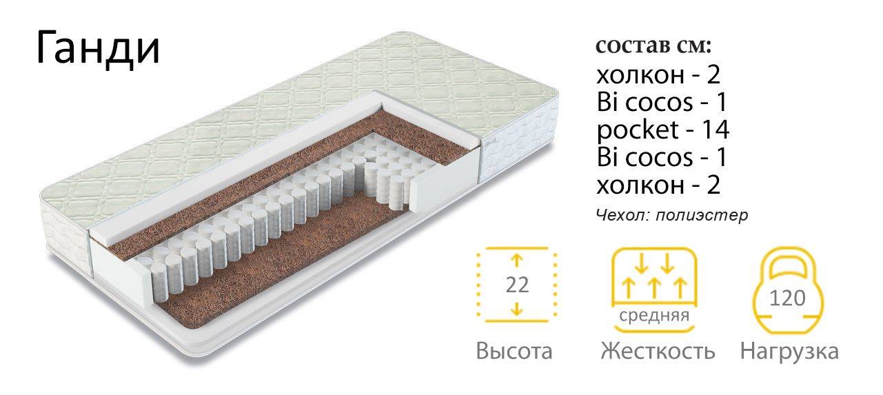 матрас средней жесткости ганди в Самаре