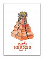 постер hermes подарочные коробки на белом фоне, а3 в Самаре