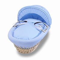 колыбель-переноска gift wicker moses basket натуральная, голубое белье в Самаре