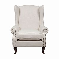 кресло мягкое с ушами белое collins wingback chair в Самаре