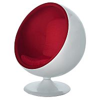 кресло-шар eero ball chair бело-красное в Самаре