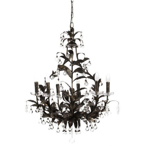 люстра 19th c. rococo iron & smoke crystal round чёрная в Самаре