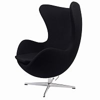 кресло arne jacobsen style egg chair черное в Самаре