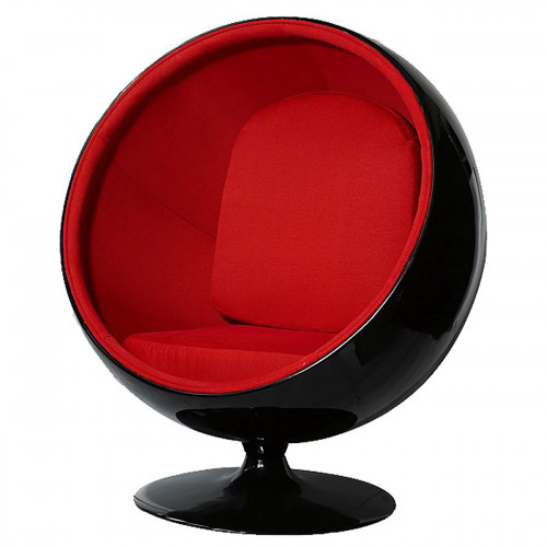 кресло eero ball chair черно-красное в Самаре