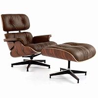 кресло eames style lounge chair & ottoman premium коричневое в Самаре