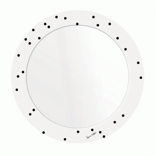 зеркало с рисунком белое круглое черные точки pois в Самаре