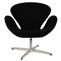 кресло arne jacobsen style swan chair черная шерсть в Самаре