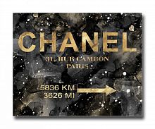 постер chanel на чёрном в золотом a4 в Самаре