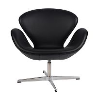 кресло arne jacobsen style swan chair черное в Самаре