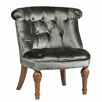 кресло sophie tufted slipper chair микровелюр серое в Самаре