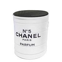 декоративная бочка- пуф chanel №5 white m в Самаре