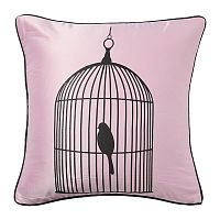 подушка с птичкой в клетке birdie in a cage pink в Самаре