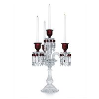 канделябр хрустальный с красными вставками на 4 свечи baccarat 3+1 от delight collection, 60 см в Самаре