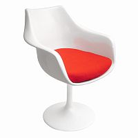 кресло tulip armchair бело-красное шерсть в Самаре