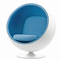 кресло ball chair бело-синее в Самаре