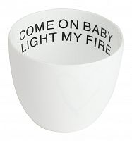 подсвечник белый фарфоровый с надписью внутри come on baby light my fire, 6,5 см в Самаре