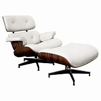 кресло lounge chair & ottoman белое в Самаре