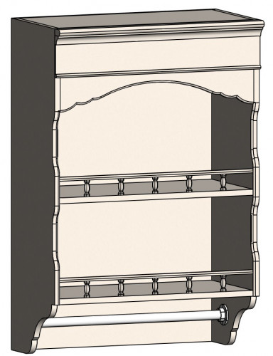 шкаф с полками и фигурным основанием навесной марсель молочно-белый в Самаре