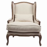 кресло мягкое с ушами lorraine chair with burlap бежевое в Самаре