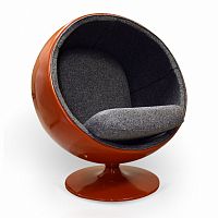 кресло ball chair оранжево-черное в Самаре