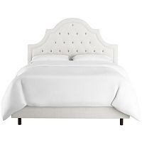 кровать двуспальная 180х200 белая с каретной стяжкой harvey tufted white в Самаре