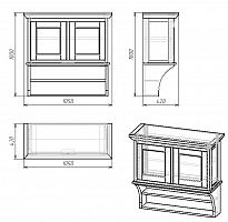 шкафчик навесной с двумя полками провинция с состариванием в Самаре