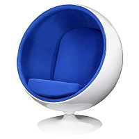 кресло eero ball chair синее с белым в Самаре