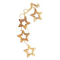 гирлянда новогодняя подвесная звезды деревянные с отверстием wooden stars, 65 см в Самаре