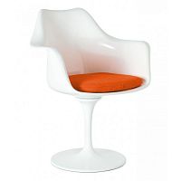 кресло tulip armchair бело-оранжевое шерсть в Самаре