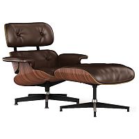 кресло lounge chair & ottoman коричневое в Самаре