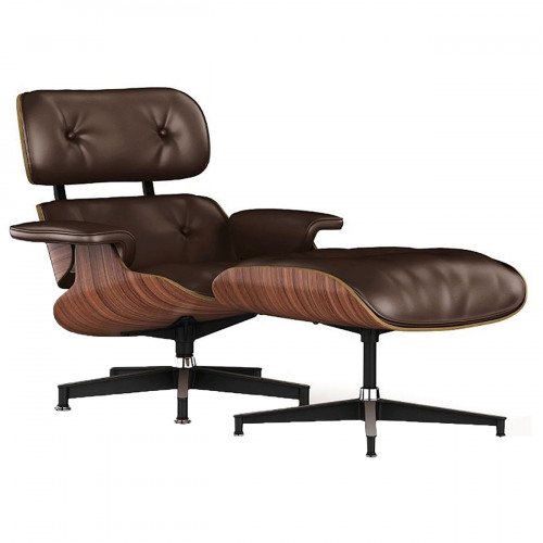 кресло lounge chair & ottoman коричневое в Самаре