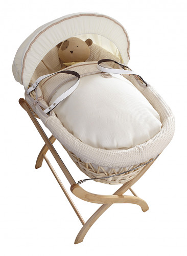 колыбель-переноска premium moses basket натуральная, кремовое белье в Самаре