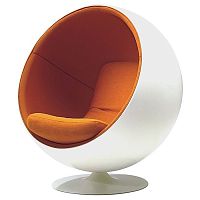 кресло eero ball chair бело-оранжевое в Самаре