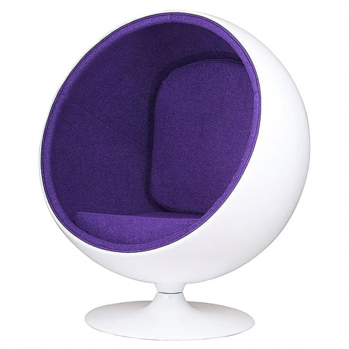 кресло eero ball chair бело-фиолетовое в Самаре