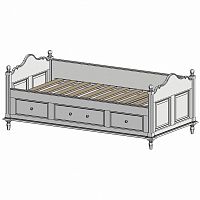 кровать-кушетка 90х190 с ящиками белая нордик в Самаре