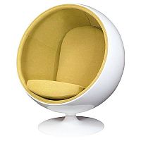 кресло eero ball chair бело-горчичное в Самаре