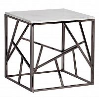 стол журнальный black chrome cube 55*55*56 см хром, белый в Самаре