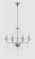 подвесная люстра crystal lux monica sp8 chrome/transparent в Самаре