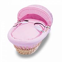 колыбель-переноска gift wicker moses basket натуральная, розовое белье в Самаре