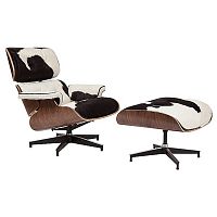 кресло lounge chair & ottoman черно-белое в Самаре